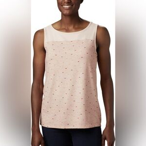 COLUMBIA WOMEN'S PEACH BETWEEN LINES PRINT CHILL RIVER UPF 50 TANK TOP Sz XL